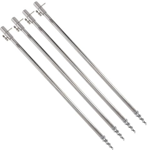 A&N 4 Stück Rutenhalter Bankstick Edelstahl Drill T-Screw 50-90cm