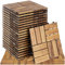 tectake® Holzfliesen, Holz Fliesen wetterfest, Bodenbelag für Wintergarten, Bodenfliesen, Balkonboden, Boden Trittsteine Garten, Terrassenfliesen mit Klicksystem, Drainage - 20er Set/12er Lamellen