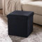 OHS Cube Storage Ottoman Matte Velvet, Upholstered Black Ottoman Storage Box Space Saving Footrest with Hidden Storage & Lid For Livingroom Bedroom or Office, One Size