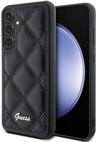 CG MOBILE Guess mit gestepptem Metalllogo Hülle für Samsung Galaxy S23 FE (Schwarz)