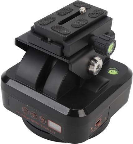Tbest Fernbedienung Pan Tilt Head YT1500PRO Motorisierte Rotierende Panoramabläufe 360 ​​Grad Wireless 2,4G -Technologie für DSLR -Kameras -Smartphones