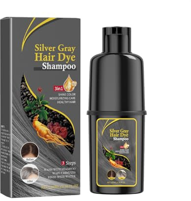 Champú Tinte Color Gris Plateado Para El Cabello, Cubre Y Revitaliza Las Canas, Neutraliza Los Reflejos Amarillos, Para Un Look Moderno De Color Gris Plateado Vibrante