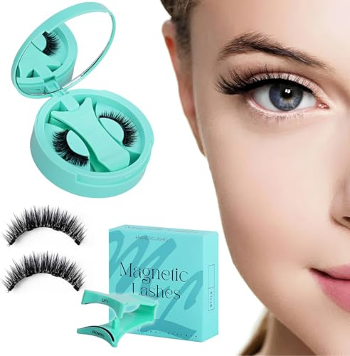 LuLiyLdJ Ciglia Finte Magnetiche Naturali,Ciglia Finte Magnetiche Riutilizzabili con Applicatore,Ciglia Finte Naturali,Ciglia Finte Senza Colla,Non c'è Bisogno di Colla Facile da Indossare e Rimuovere