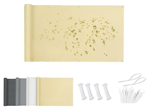 DSRDRFG Tenda da Sole Impermeabile con Occhielli 1.5x2M Sabbia Vela Ombreggiante Rettangolare, Protezione UV 95% Proteggere dal vento e dalla pioggia per Terrazza, Balcone, Veranda, Piscina