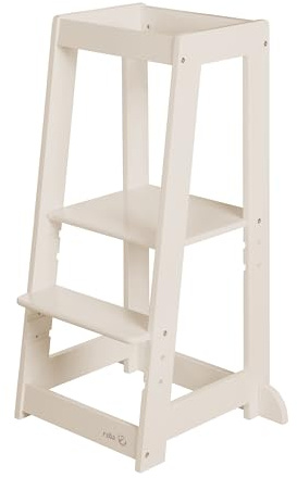 roba Lernturm 'Monti Step' nach Montessori - Sicherer Tritthocker für Kinder - Ideal als Küchenhelfer - Bis 80 kg belastbar - FSC®-zertifiziertem Holz - Cashmere