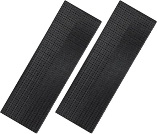 EATAN Lot de 2 tapis de bar en PVC anti-déversement, 60 x 20 cm, noir