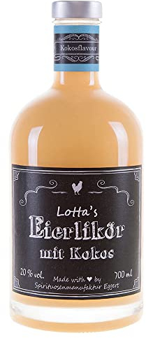 Lotta's Eierlikör mit Kokos, mit 20% Vol., für sommerliche Cocktails (1 x 0,7 L)