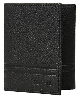 Fossil Wilder Trifold Accessoire de Voyage-Portefeuille à Triple pli, Noir Sauvage, Taille Unique Homme