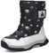 Mishansha Stivali Neve Bambini Stivaletti Ragazze Doposci Scarponcini Imbottiti di Pelo Scarpe Invernali Comodi Caldi e Antiscivolo Outdoor, Nero, 35 EU