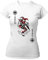 clothinx Damen T-Shirt Fit Karneval & Fasching Spielkarte Joker Kostüm Weiß/Schwarz_Rot Größe M