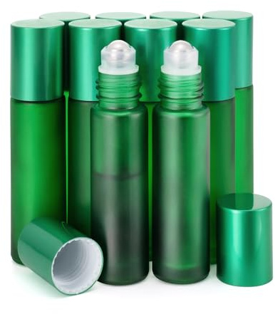 Glaswalze auf Flasche, 10 ml, nachfüllbar, ätherisches Öl, mit Stianless Stahlkugel