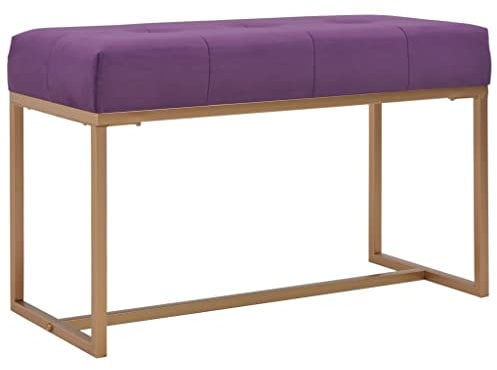 vidaXL Bank Sitzbank Polsterbank Betthocker Sitzhocker Flurbank Beistellbank Garderobenbank Schlafzimmer Wohnzimmer 80cm Lila Samt Eisenrahmen