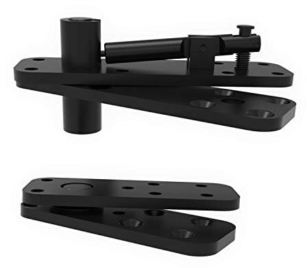 FRMSAET Sistema de bisagras pivotantes para puertas ocultas Rotación de 360 grados Bisagras invisibles de madera para puertas instaladas en el eje. (Grande, negro)