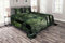ABAKUHAUS Wald Tagesdecke Set, Buche Waldszene, Set mit Kissenbezügen Moderne Designs, für Doppelbetten 220 x 220 cm, Grün und Dunkelgrau