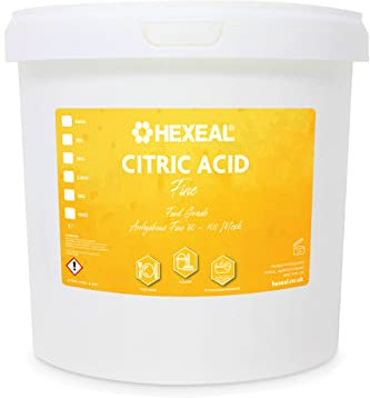 Hexeal Citric Acid 2.5kg – 2.5kg Bucket of Food Grade Anhydrous Fine Citric Acid for Bath Bombs, Cleaning, Descaling, Removing Rust & Preserving