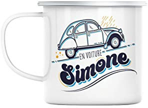 Mug en Métal Emaillé En voiture Simone Humour Voiture Vieux