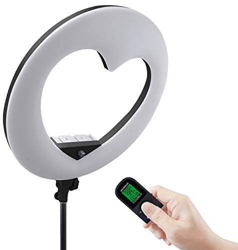 Yidoblo LV-960EII 96W LCD-Bildschirm Display dimmbar 3200K-5500K herzförmige LED Ringlicht mit Fernbedienung & 3 Blitzschuh für YouTube Kamera Smartphone Portrait Selfie Video Studio