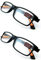 Fads & Fashions 2 x PAIRS TR90 Bendable, Flexible Reading Glasses Quality Lenses, Super-lite with 13 Lens Strengths RG9 (2 x Pairs Black & Orange, 2.50)