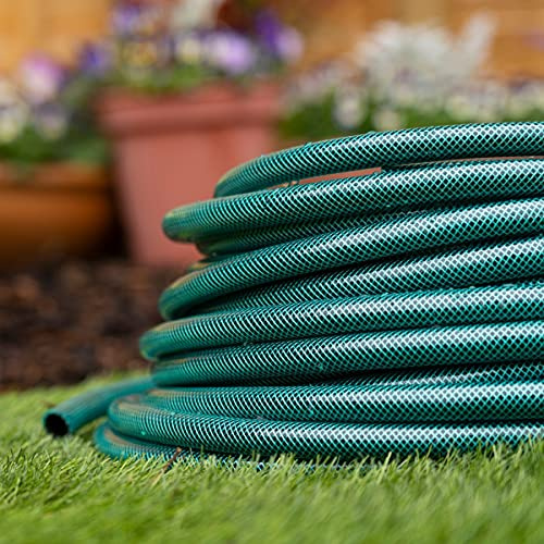 HydroSure 12.5mm x 15m Braided Plus Garden Hose Pipe Green | Kink-Resistant Lightweight and Durable Outdoor Watering Hose with High Tensile Polyester Layer, UV-Resistant Construction