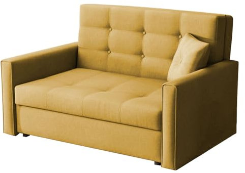 Mirjan24 Sofa Viva II Lux mit Schlaffunktion, Bettsofa, 2 Sitzer Polstersofa mit Bettkasten inkl. Kissen, Schlafsofa Sofagarnitur, Wohnlandschaft, Farbauswahl (Tatum 275)