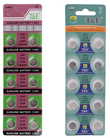 LANCHEN 10PCS Alkaline Battery AG6 1.55V Button Coin Cell 371 SR920SW LR920 SR927 171 370 L921 LR69 SR920 Watch Batteries