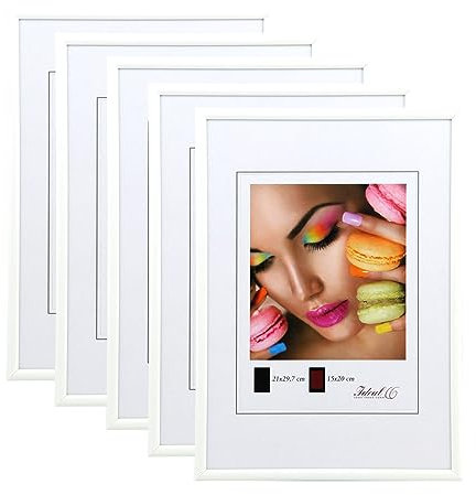 IDEAL TREND New Lifestyle Set Bilderrahmen Wanddeko Collage Poster Rahmen 2er 3er 5er Pack: Farbe: 5er Pack Weiß | Format: 29,7x42 DIN A3
