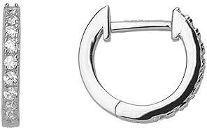 Xenox Damen 925 Sterling Silber Creolen 12 mm mit Zirkonia in silberfarben - CREOLEN - XS8662