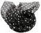 Prettystern Damen Chiffontuch Sommer Seiden-Schal Polka Dots Punkte gepunktet Silk Scarf - 200/65 schwarz weiß