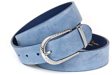 Anthoni Crown Damen Ledergürtel Gürtel, hellblau, 105