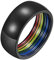 Epinki Verlobungsring Vintage 8MM, Schwarz Fingerring Regenbogen Flagge Gay LGBT Edelstahl Ringe Mann, Größe 67 (21.3)