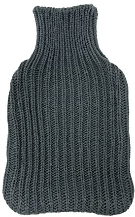 Cosy Knitted Hot Water Bottle Cover ONLY for 2-Liter Bottles (Dark Grey)