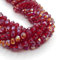 Perlin 120 perlas de cristal checas de Bohemia de 4 mm, perlas checas de cristal con circonita tallada, 1 hebra (rubí AB)
