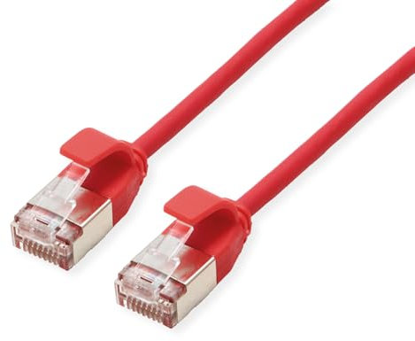 ROLINE Câble Patch U/FTP DataCenter Cat.6A (Class EA), LSOH, Slim, Rouge, 0,15 m