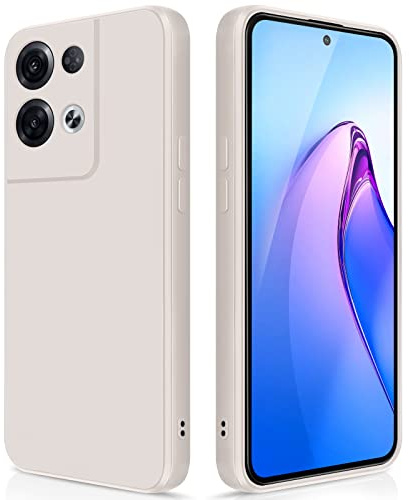 GiiYoon Hülle für Oppo Reno8 Pro, Weiß | Silicone Case, Seidig Weiches Gefühl, Stoßschutz, Kratzfest, Mikrofaser-Innenfutter