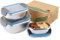 nicelock Dosen Set (Satz-3Stück) Edelstahl Brotdose für Kinder Lunchbox Edelstahl Dosen Snack-Behälter Bentoboxen Erwachsene Vorratsdosen Sets (3 Stück Transparenter Deckel)