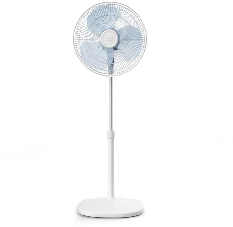 Rowenta Essential+ Ventilador de Pie Silencioso - Oscilación Automática, 3 Velocidades, Flujo de Aire 55 m³/min, Altura Ajustable hasta 140 cm, Bajo Consumo, Blanco (Reacondicionado)