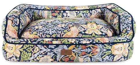 Rosewood x Morris & Co. Haustiersofa, Erdbeerdieb, Dunkelblau, Größe M