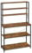 VASAGLE Estantería de Cocina, Estantería de Panadería, 6 Estantes y 6 Ganchos, para Microondas, Marco de Acero, Industrial, 40 x 100 x 167 cm, Marrón Rústico y Negro KKS039K01