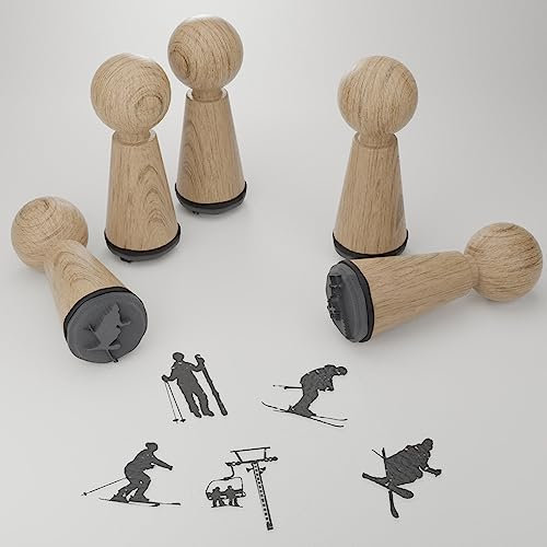 Ski Stempelset – Magische Motive für kreative Winterprojekte, perfekte Geschenkidee für Skifahrer und schneeverrückte Bastelfreunde