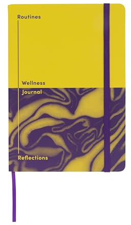Jumble & Co Head & Heart A5 Self Care Journal Routines & Reflections – 100% recyceltes Papier – Gelb/Violett