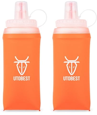 UTOBEST Soft Flask Running Water Bottle Collapsible Water Bottle for Trail Running Hydration Pack Hiking Cycling Climbing 350ML