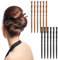 12Pcs Wooden Hair Chopsticks, Mabor Bamboo Shape Hairpins for Long Hair Vintage Brown and Black Elegant Sticks for Girls Women Styling Accessories