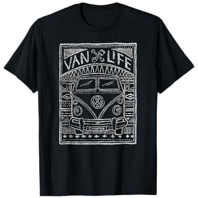 Volkswagen T1 Van Life Aztec Doodle T-Shirt