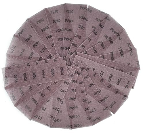 Art Color Griglia abrasiva – Strisce abrasive (230 x 80 mm) adatte per levigatrice a mano Mirka – levigatura senza polvere grazie all'aspirazione ottimale e alla bassa pressione della polvere – Grana: