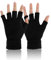 Yicelerate Fingerlose Handschuhe, Einfarbig, Schwarz, Unisex, Erwachsene, Handschuhe, Herren & Damen, Halb Finger, Warm, Fitness, Ein Paar