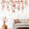 wondever Wandtattoo Hängende Blumen Boho Wandaufkleber Rosen Blüten Blumen Rebe Wandsticker Wanddeko für Wohnzimmer Schlafzimmer