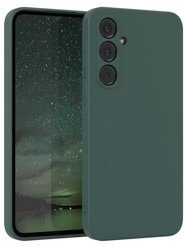 EAZY CASE - Silikonhülle für Samsung Galaxy A55 Hülle Silikon Case Grün weich stoßfeste Handyhülle Galaxy A55 Schutzhülle mit Kameraschutz Dünn Premium Schutz Cover TPU Phone Bumper in Piniengrün