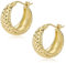 Ohrringe Gold Creolen Breit, ALEXCRAFT Sterling Silber 925 Ohrringe Damen 14K Vergoldet Creolen Leichte Klobige Breit Kleine Breit Creolen Gold Chunky Ohrringe Hammer Breit Groß Creolen Damen Frauen