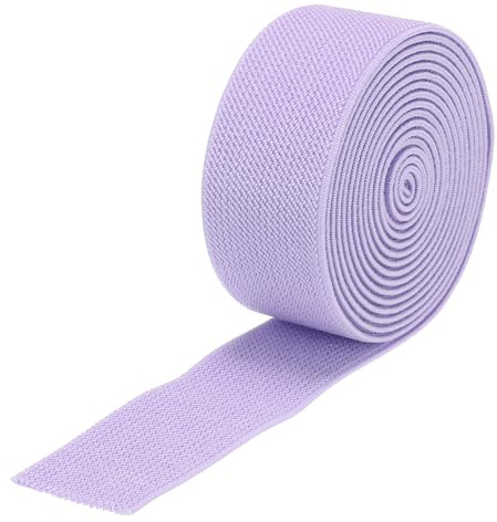 QUARKZMAN 3cm Gummiband Breit zum Nähen, 2 Meter Elastic Rubber Band, Breites Gummiband für Hosen, Bund, Stoffe zum Nähen (Helllila)