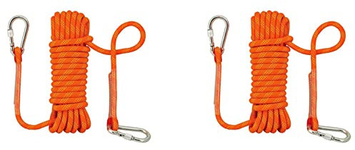 Decqerbe Lot de 2 cordes d'escalade de 10 m de diamètre 12 mm - Haute performance - Corde d'escalade avec 4 mousquetons